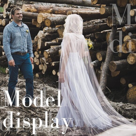 Halloween Lace Cape Full Length Hooded Cloak Gothic Witch Sheer Cape for Cosplay - Picture 4 of 6